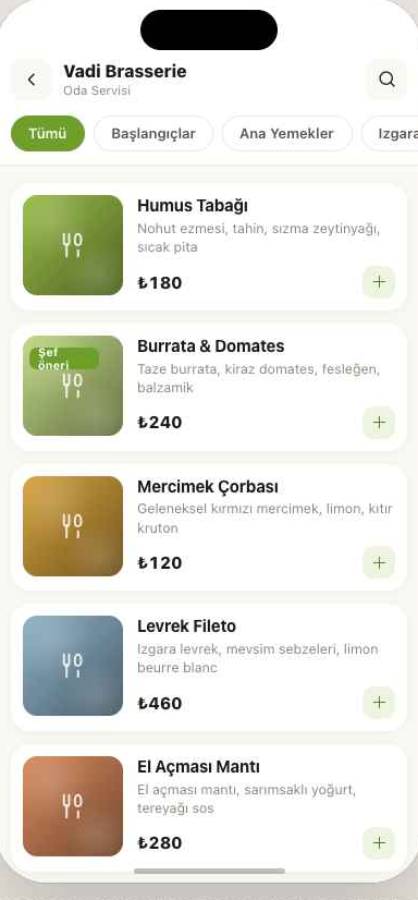 QRMenu ürün menüsü: kategoriler, açıklamalar, fiyatlar ve sepet